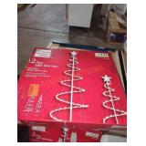 2 piece Led spiral trees 4 ft tall 16" and 24"