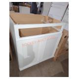 30" x 24" x 36" white cabinet base broken
