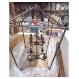 8-Light Bronze Caged Chandelier