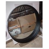 Parsons 28" Round Black-Framed Mirror