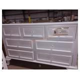 Jenna 7-Drawer White Dresser H 34", W 53", D 17"