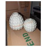 Sullivan large hobnail ceramic vase set of 2