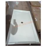 60" x 34" shower Base white drain in middle