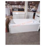 Delta 60" W x 32" D x 18" H white bathtub