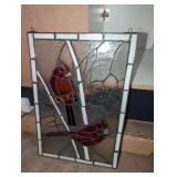 Hanging Cardinal Stained Glass Mosaic