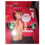 8ft. Giant sized animated LED Santa & Reindeer