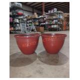 Medium 13.5" Red Plastic Planter, 2pk