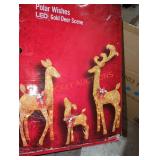 3-piece polar wishes LED gold deer scene