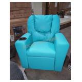 Teal toddler reclining chair with cup holder