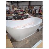 66" x 32" x 36" white oval tub with drain in