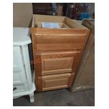 18" W x 25" D x 35" H light oak brown cabinet base