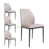 Cream Faux Leather Dining Chairs