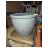 12"DIA Gray Ceramic Planter