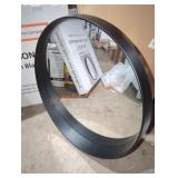 Parsons 28" Round Black-Framed Mirror