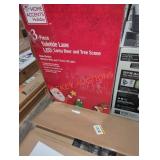 3 piece Yuletide Lane Santa , deer and tree scene