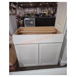 36" W x 24" D x 35" H white cabinet base