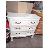 White 31" W x 13" D x 32" H 3 drawer dresser