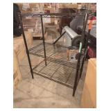 23" x 13.5" x 30" black metal 3 shelf