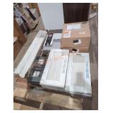 Skid lot of flooring tile and some vinyl flooring