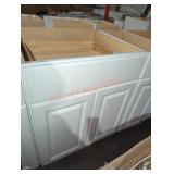 27" W x 25" D x 35" white kitchen cabinet base