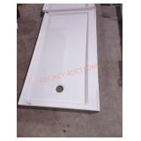 60" x 32" white shower floor base with drain on