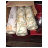 Box of 6 rolls of wallpaper floral 11 yards