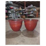 Medium 13.5" Red Plastic Planter, 2pk