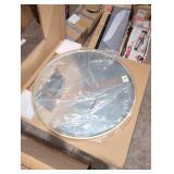 30" x 30" round aluminum framed light mirror