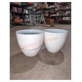 Small 11.5" White Plastic Planter, 2pk