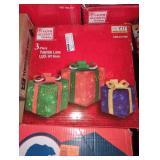 3 piece yuletide lan LED Gift Boxes