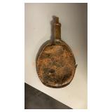 Antique leather powder flask