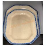 Vintage 1800 flow Leeds blue ironstone serving