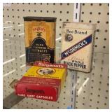 Vintage kitchen spice tins, and sergeants sure