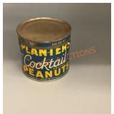 Vintage planters cocktail, salted peanuts tin