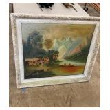 Vintage large oil  painting