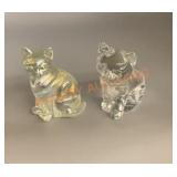 Glass cat paperweights