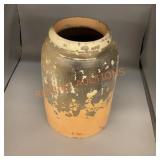 Antique glazed earthenware crock