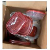 Box lot Rubbermaid storage containers