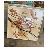 Large original owl, painting by Collins