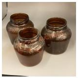 Vintage brown glass baked bean jars