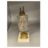 Antique camphene oil lamp with marble base