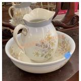 Antique BM China washbowl and pitcher