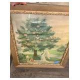 Antique religious tree of life framed art