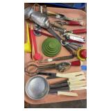 Tray lot vintage kitchen utensils