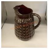 ANCHOR HOCKING RUBY RED Water Bubble Pitcher