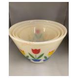 Vintage fire, king tulip, mixing bowl full set