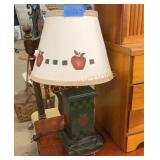 Apple themed table lamp pair