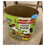 Vintage Mickey Mouse metal trash can