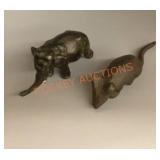 Vintage elephant, and mouse figure