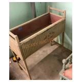 Antique wicker planter box